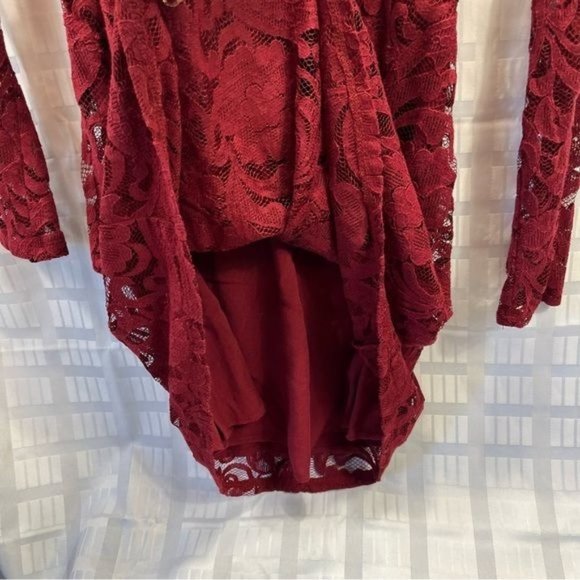 Hollister Dress Womens Size Small Maroon Lace Long Sleeve , New With Tags - Picture 10 of 16